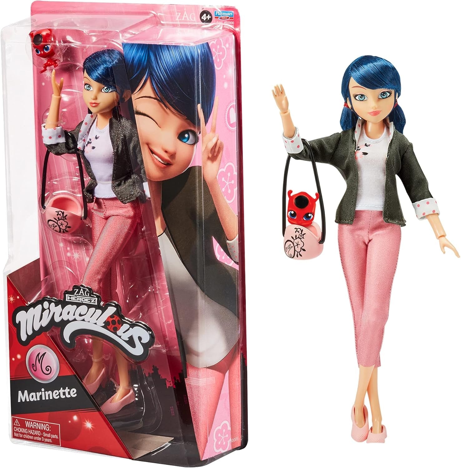 Bandai - Miraculous Ladybug - Panenka Marinette Color Change Surprise - Joint Miraculous Doll, 26 cm + 3 překvapení - náhodný vzor - P50390 Naty Shop Marinette Dolls