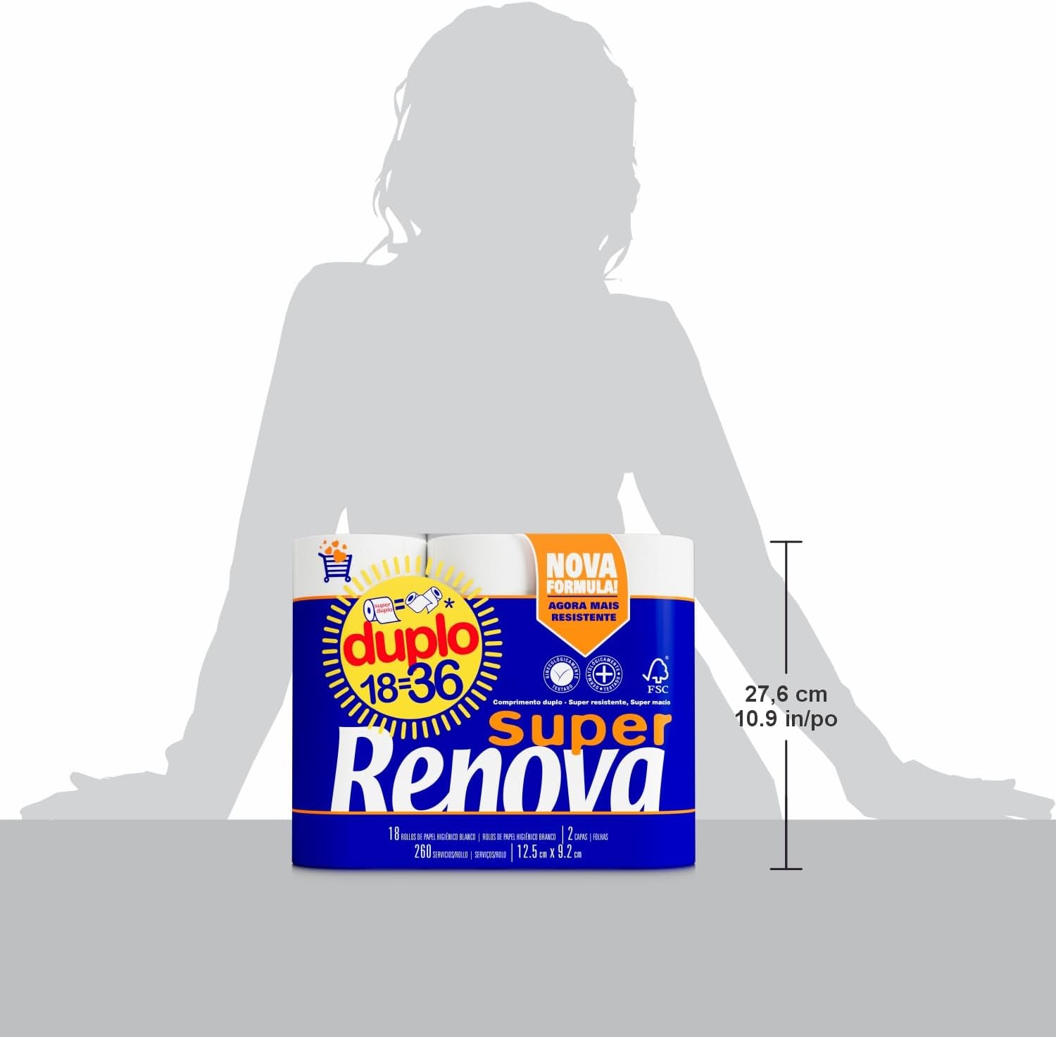 Toaletní papír Renova dvojitý, 18 rolí