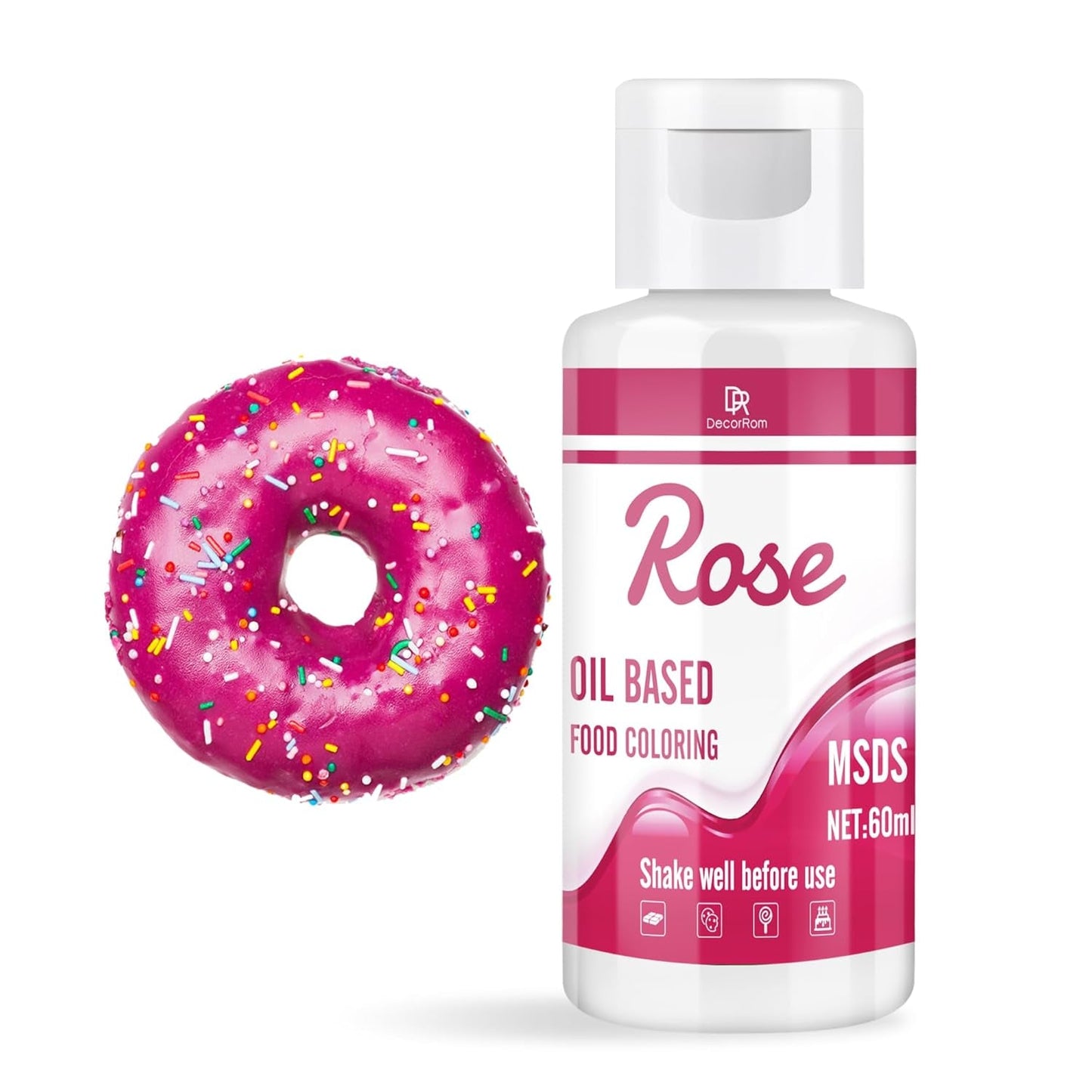 Fettlösliche Lebensmittelfarbe Für Schokolade - 60 ml Ölbasis Lebensmittelfarben Für Fondant, Torten Dekoration, Backen - Flüssige potravinářské barvivo pro kakaové máslo, máslový krém, Kuchen (Schwarz) Naty Shop Rose