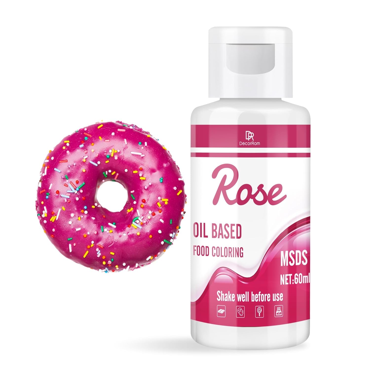 Fettlösliche Lebensmittelfarbe Für Schokolade - 60 ml Ölbasis Lebensmittelfarben Für Fondant, Torten Dekoration, Backen - Flüssige potravinářské barvivo pro kakaové máslo, máslový krém, Kuchen (Schwarz) Naty Shop Rose