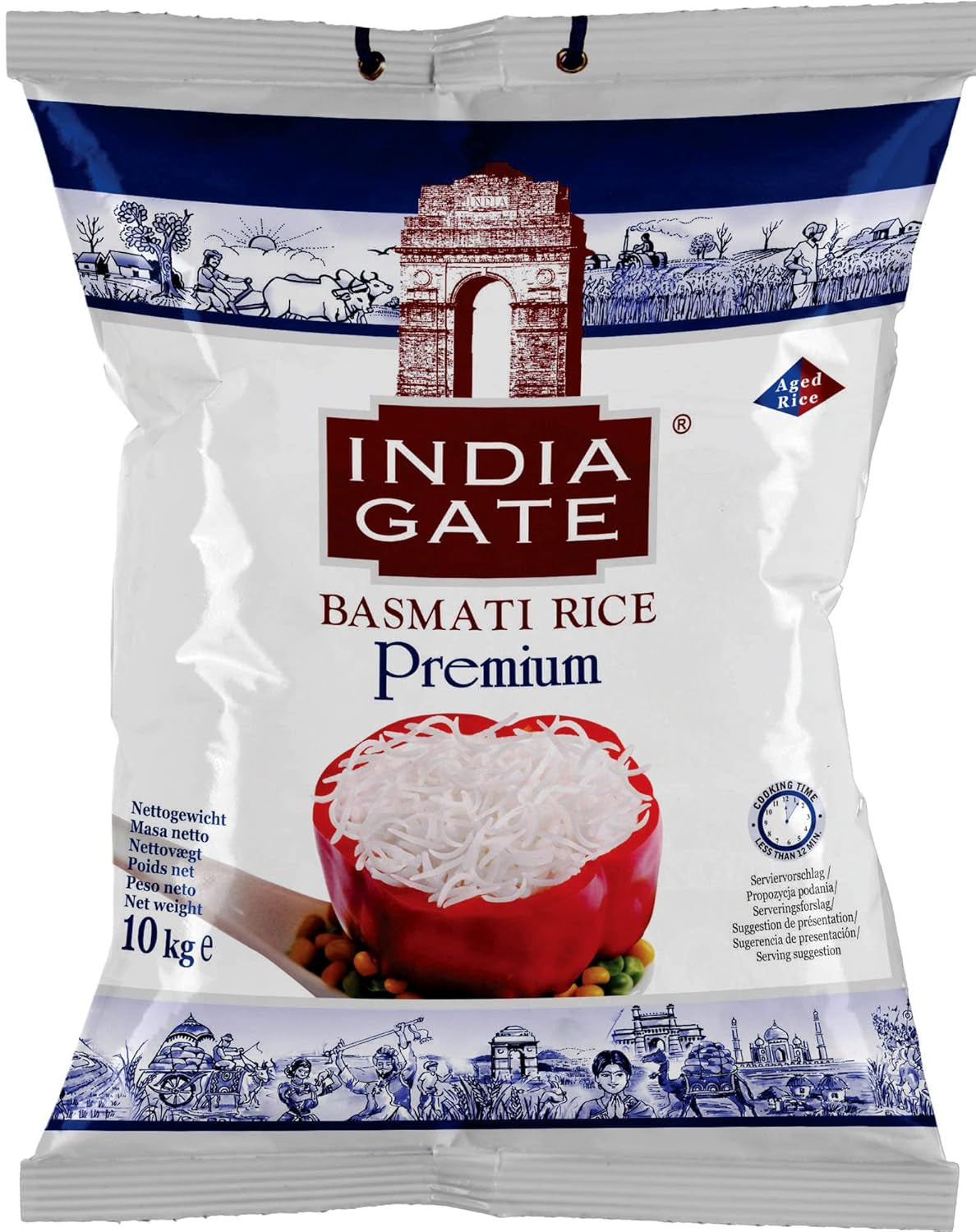 INDIA GATE Premium Basmati rýže – Aromatická, jemná dlouhozrnná rýže z Indie, jemná dlouhozrnná rýže (1 x 500 g)