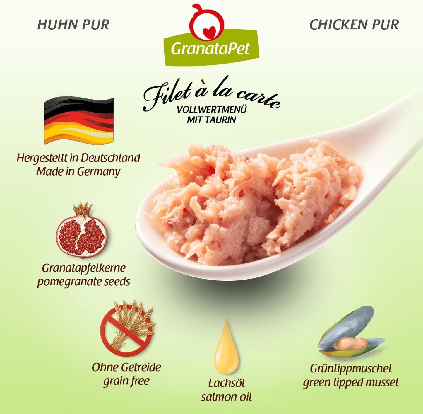 GranataPet Filet à la carte Chicken PURE, mokré krmivo pro kočky, kousky filé bez obilovin, krmivo pro kočky bez přidaného cukru, vysoký obsah masa, 6 x 85 g