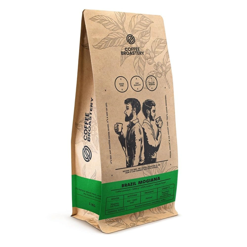 Sada zrnkové kávy 2x1kg 2000g | Brazílie Mogiana | Brazílie Cerrado | Brazílie | Speciální káva | Čerstvě smažené