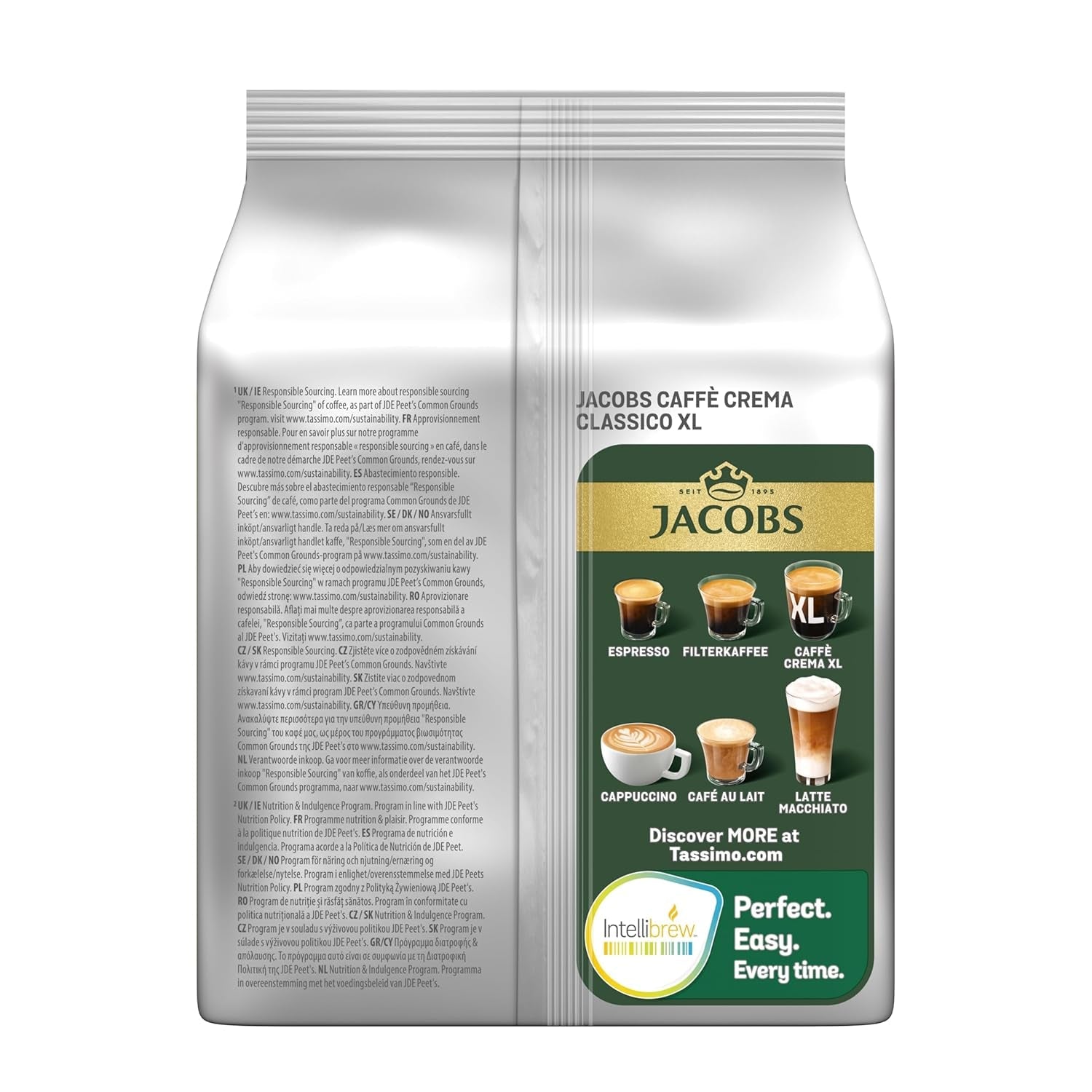 Tassimo Kapseln Jacobs Caffè Crema Classico XL, 5 x 16 polštářků, 80 kávových kapslí
