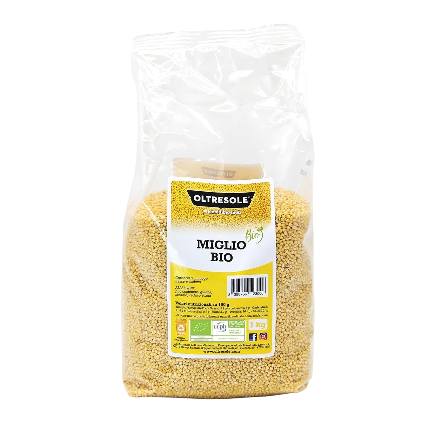 Bio proso 1 kg, bio zrna bohatá na vlákninu a minerály, žluté proso ke konzumaci, ideální balení pro rodinu