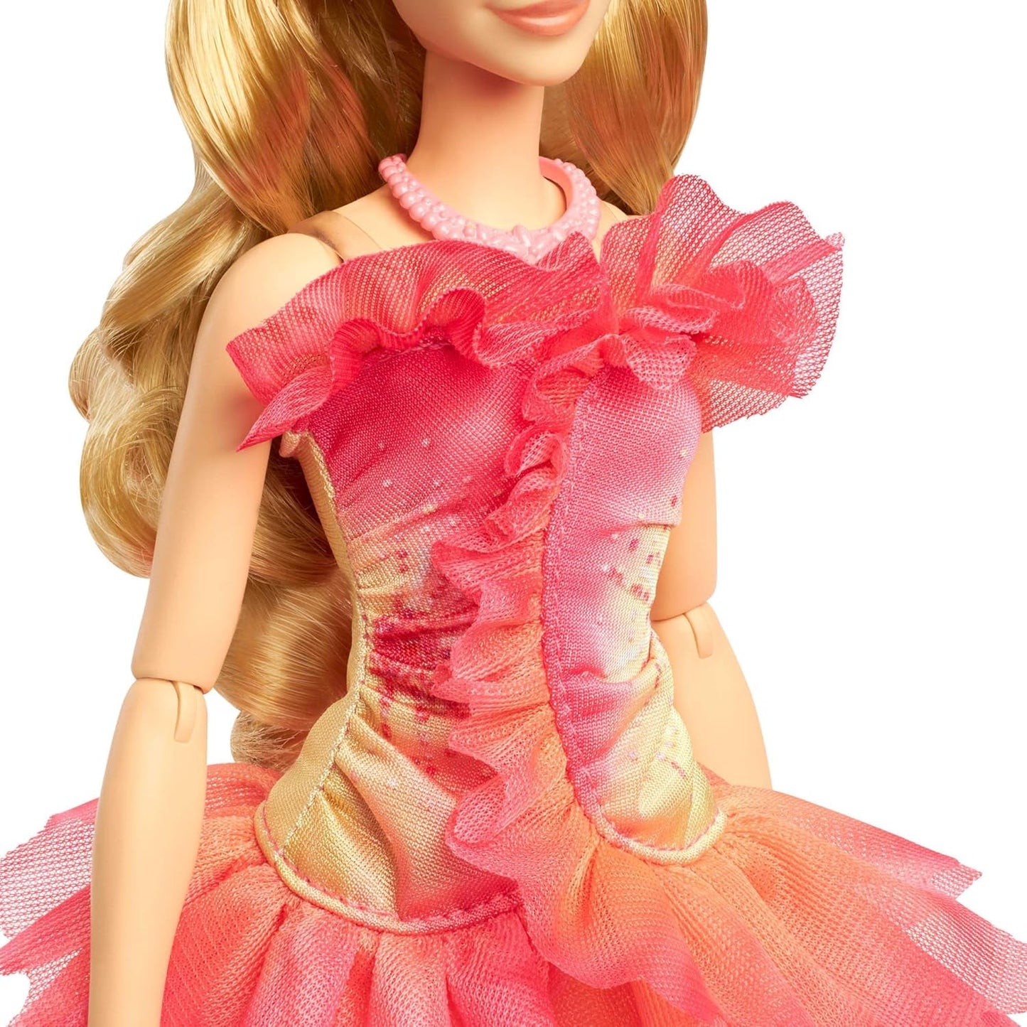 Módní panenka Mattel Wicked Glinda a doplňky s blond vlasy, různými možnými pozicemi a odepínatelnými plesovými šaty, HXT63