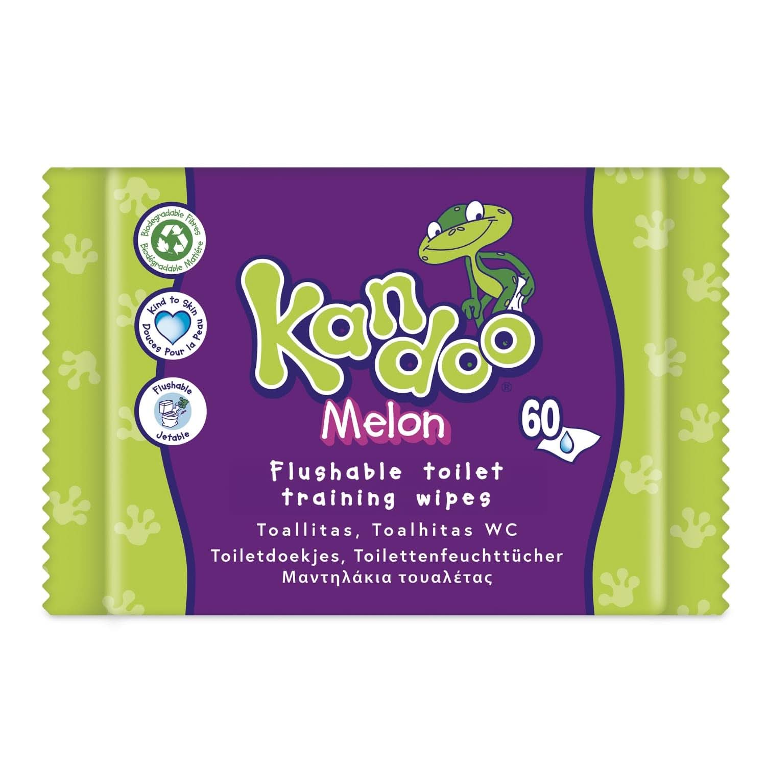 Melon Feuchttücher - Spülbar - Aus 95% Wasser - Parfümfrei - Plastikfrei - Dermatologisch Getestet - Feuchtes Toilettenpapier Aus 100% Pflanzlichem Cellulosematerial - 60 Tücher Naty Shop 60 kusů) Melon (12Er