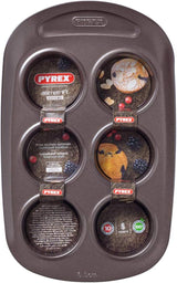 Pyrex BANDEJA 6 MAGDALENAS ASYMETRIA PX Muffinförmchen, Metall, Bunt, 6 Magdalena Formy a plechy na pečení Naty Shop