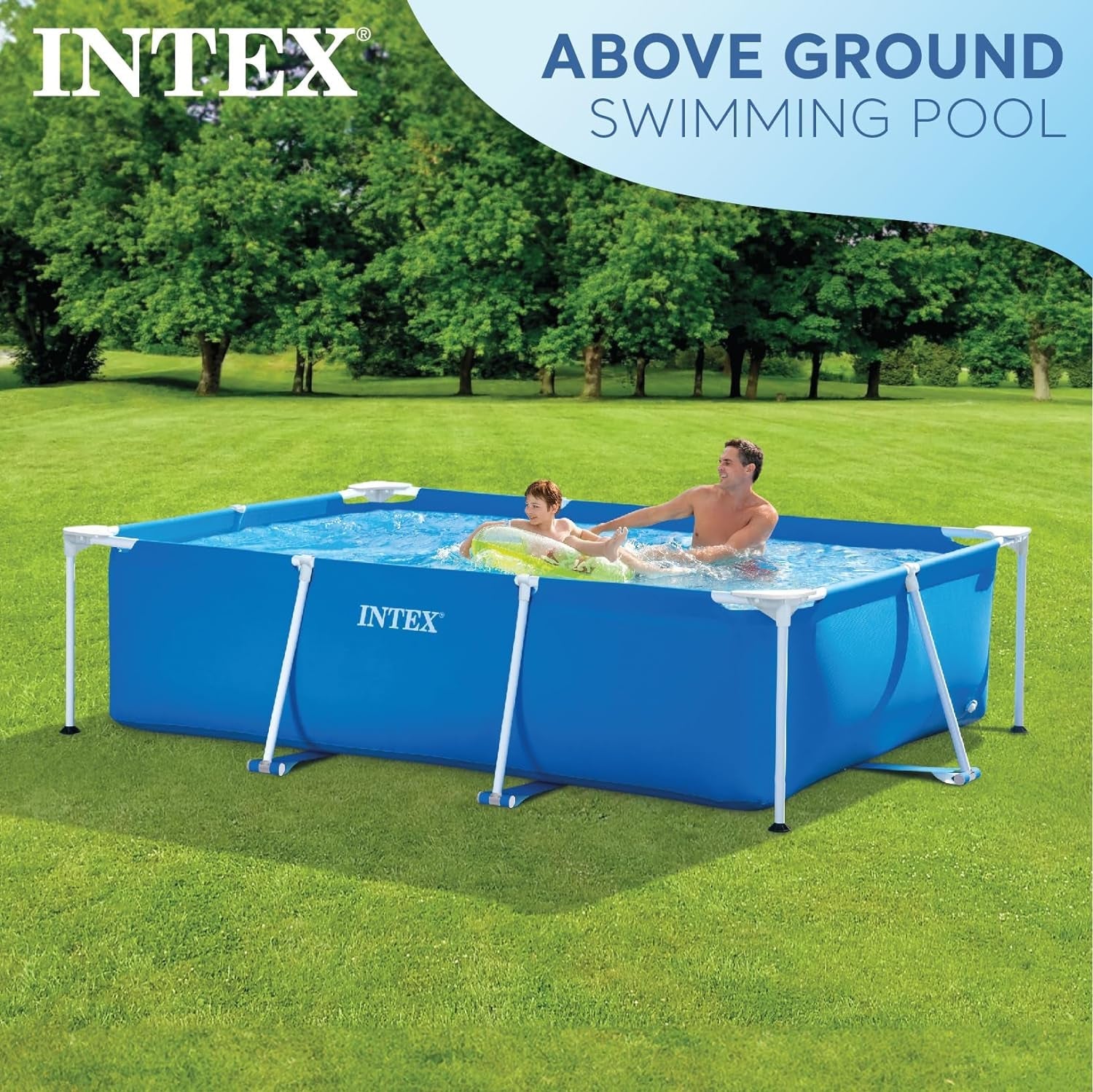 Intex 28271NP - Obdélníkový nadzemní bazén s rámem, 2282 L, ocel a PVC, modrý, 260x160x65 cm