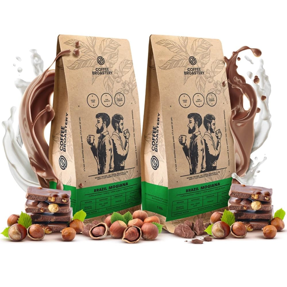 Sada zrnkové kávy 2x1kg 2000g | Brazílie Mogiana | Brazilská káva | Speciální káva | Čerstvě smažené | Řemeslná pražírna kávy