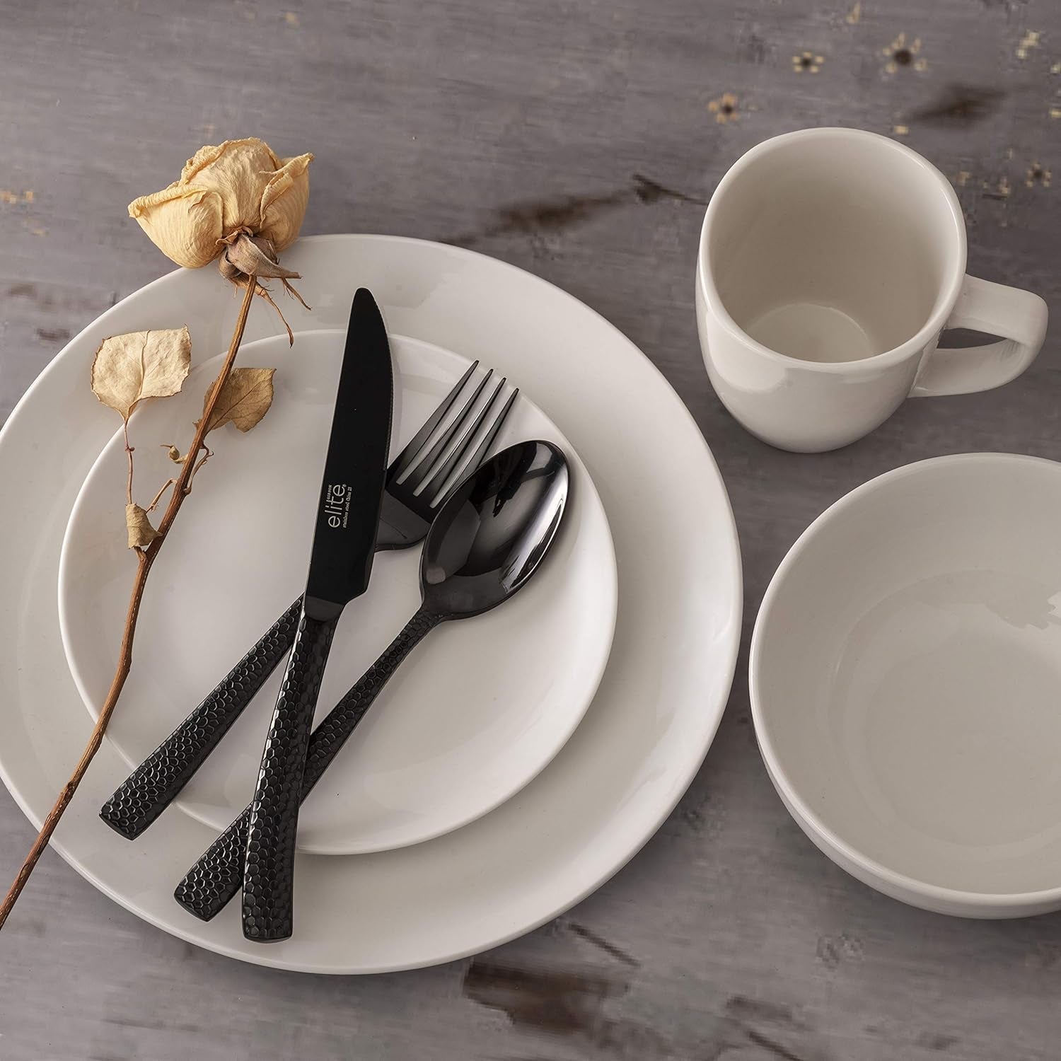 Porcelánová sada nádobí Zen Buffet, servis pro 6 (30 kusů), bílá (šálky)