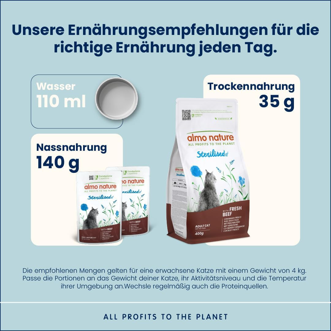 Almo Nature Functional - Sterilizované - Mokré krmivo pro dospělé a zralé kočky, sterilizované nebo méně aktivní - s hovězím masem - nízkotučné, zvlhčující - 70 g (balení 30 ks)