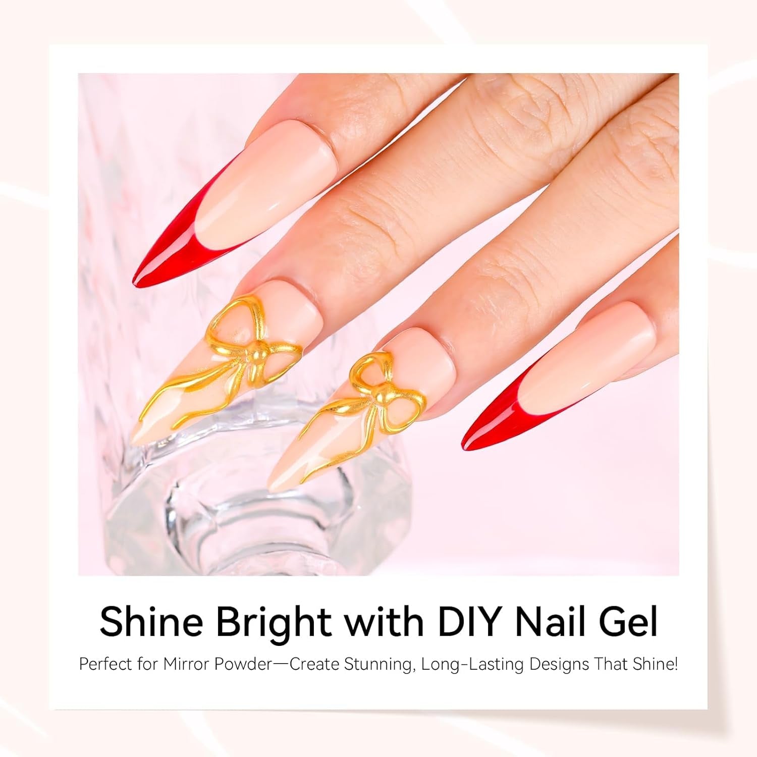 Makartt 3D Nail Art Gel - Kamínkový lepicí gel 15G na klíčenky na nehty, Multifunkční gel na tvarování nehtů pro vlastní úpravu nehtů, modeláž nehtů na modeláž nehtů doma (transparentní)
