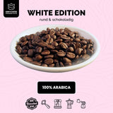 KING'S COFFEE - WHITE EDITION - lehká směs 100% Arabica z Etiopie, Mexika, Peru a Tanzanie - pražení malých dávek v Itálii - celá zrna espressa pro portafiltrační stroje - 1 kg