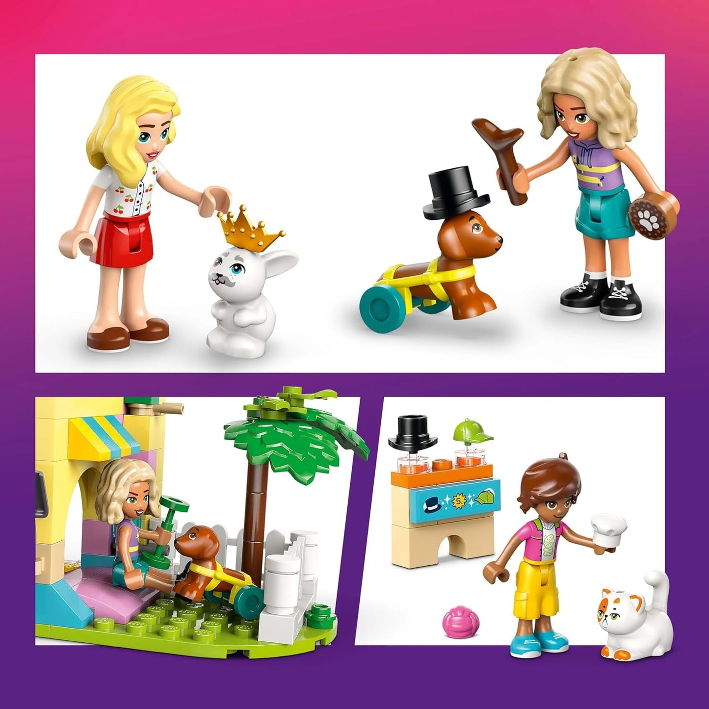 LEGO Friends Obchod se zvířecími doplňky Předstíraná herní sada Vzdělávací hračka pro 6leté dívky 3 minifigurky a 3 figurky zvířat Kočka Psík Zajíček Nápad na dárek pro děti 42650 Stavebnice Besuche den LEGO-Store