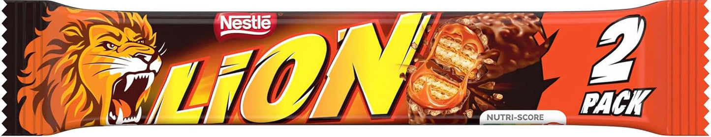 Čokoládová tyčinka Nestlé LION s karamelem, křupavou svačinkou, křupavou čokoládou a křupavými chipsy, karamelová náplň, speciální zážitek z jídla, vícenásobné balení, 28 balení (každé 2 x 30 g)