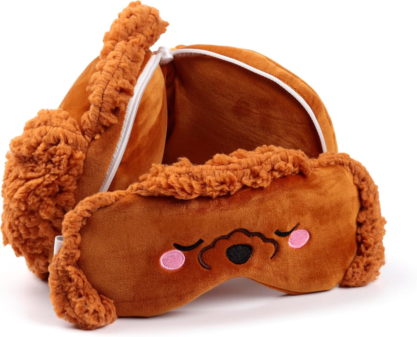 Cestovní polštář Puckator s maskou na oči Relaxeazzz - Pudl Gigi - roztomilá zvířátka Cestovní polštářky Naty Shop