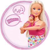 Simba 105733480 - Batoh pro miminko Steffi Love, panenka pro těhotné s miminkem a skvělými zvuky, doplňky pro miminka a nosítka, panenky Pink Naty Shop