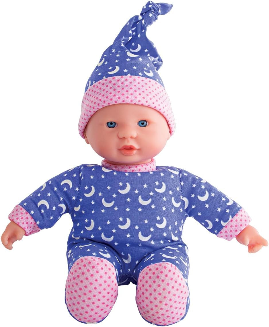 Simba 105010010 - Panenka Laura Little Star Soft Body v roztomilých šatech a zářící čepici Měsíc a hvězdy 20 cm Svítící panenka od 12 měsíců