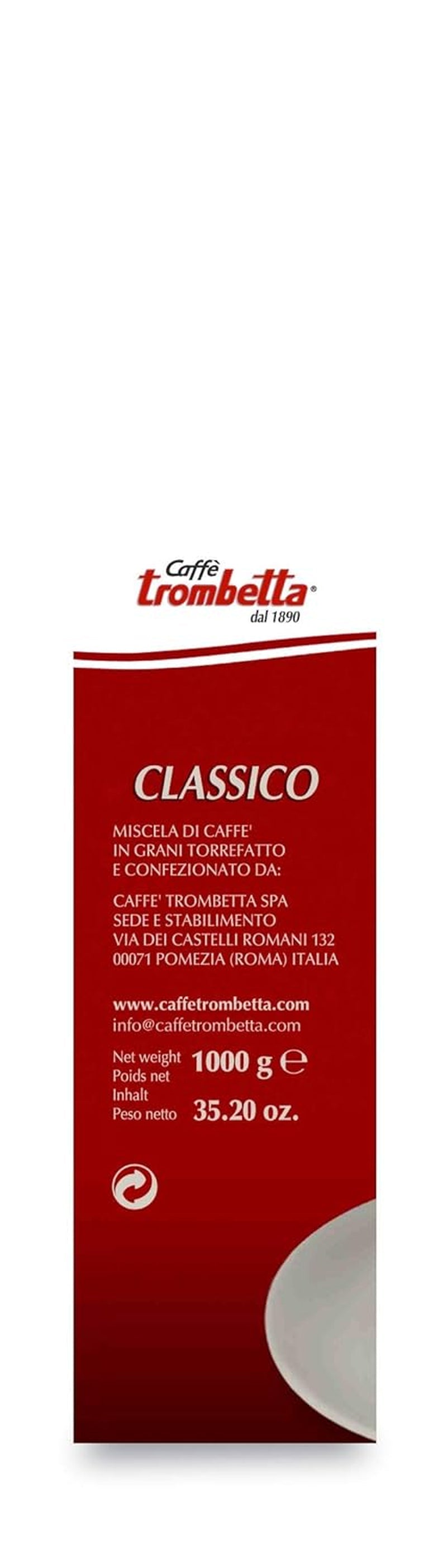 Caffè Trombetta Italien Kaffee Geröstete Kaffeebohnen, klasika. Eine perfekte Harmonie zwischen Aroma und Körper - 1 kg