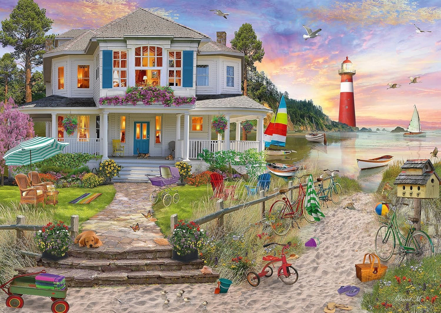 Schmidt Spiele Plážový domek, skládačka 1 000 dílků Puzzle Naty Shop