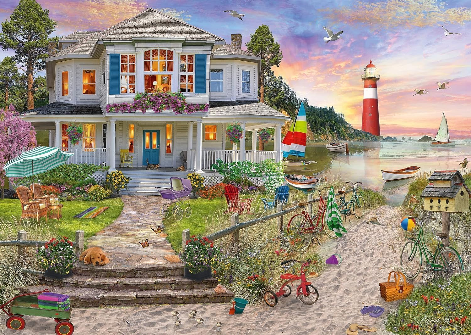 Schmidt Spiele Plážový domek, skládačka 1 000 dílků Puzzle Naty Shop