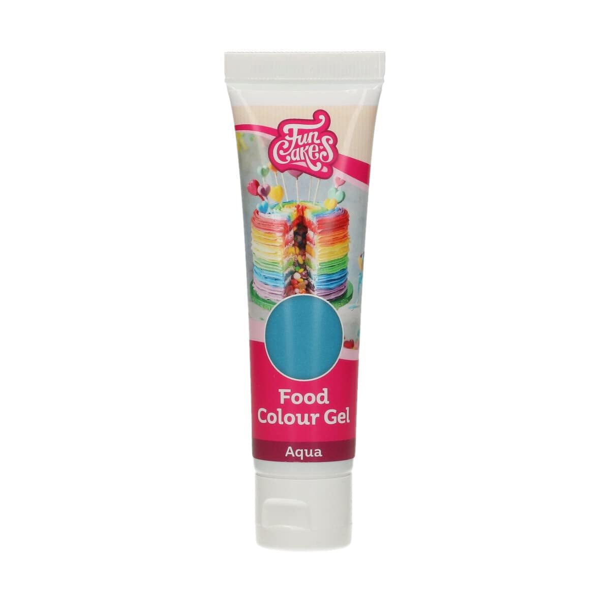 Funcakes Food Color Gel Aqua: Vysoce koncentrované potravinářské barvivo na těsto, krém, fondán a marcipán. Snadné dávkování. Jediná kapka pro vytvoření zářivých barev. halal. 30 g.