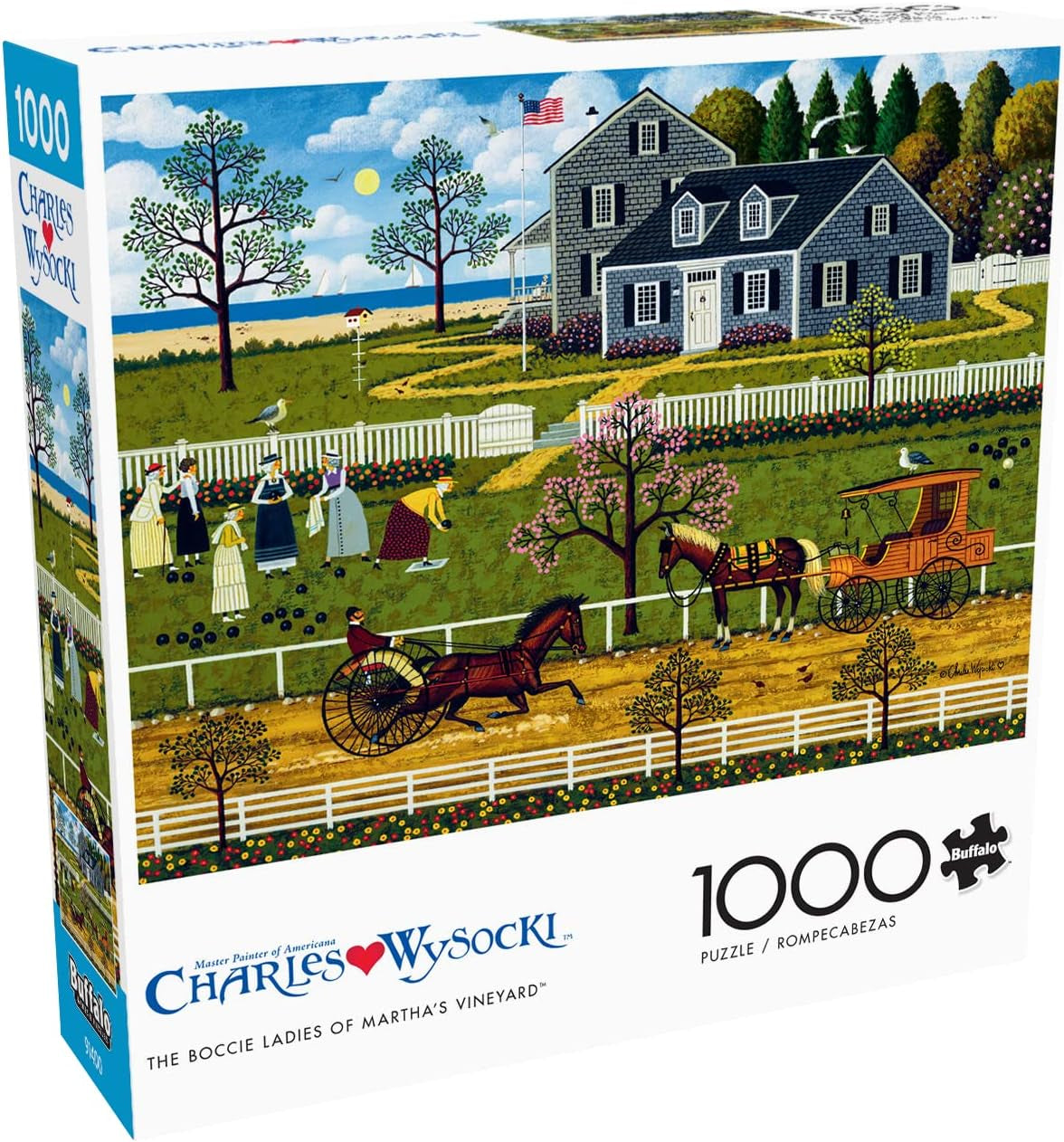 Buffalo Games - Charles Wysocki - Bocce dámy z Marthas Vineyard - skládačka 1000 dílků Puzzle Naty Shop