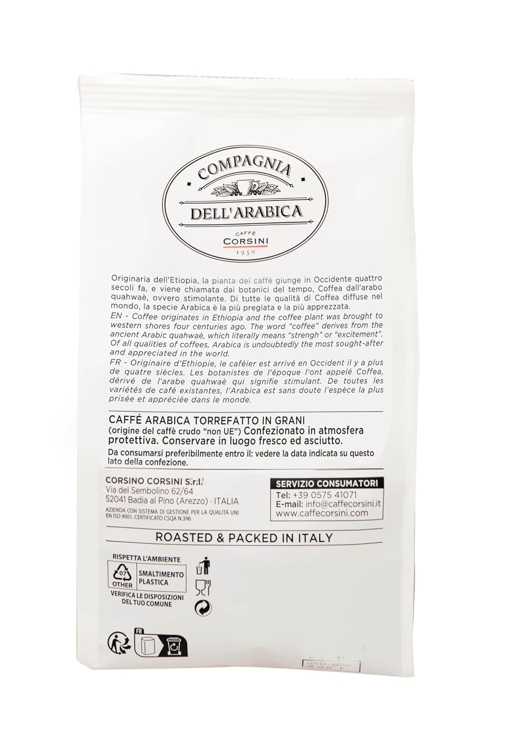 Caffè Corsini - Kaffeebohnen 3x250g Compagnia Dell'Arabica Set Guatemala/Äthiopien/El Salvador, Einzelner Ursprung, celkem 750g
