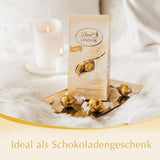 Lindt bílé čokoládové kuličky LINDOR | 137g sáček | Přibl. 10 bílých čokoládových kuliček s náplní rozplývající se v ústech | Čokoládový dárek | Čokoládový dárek