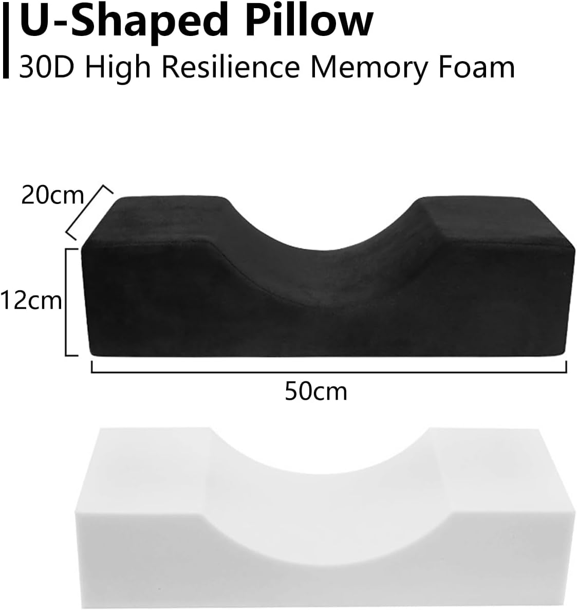 Polštář na řasy Deciniee U Shape: Ergonomický polštář na krk Polštář na řasy - Flanelový polštář Polštář na prodloužení řas pro domácí kosmetický salon Krční ortopedické polštáře Naty Shop