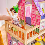 KidKraft Kayla dřevěný domeček pro panenky s nábytkem a doplňky, 3patrová herní sada pro 30cm panenku, hračka pro děti od 3 let, 65092 – exkluzivně na Amazonu
