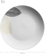 MÄSER 931215 Krásně zdobená sada nádobí pro 6, kombinovaná obsluha 30 kusů, s bezrámovými tvary, porcelán, bílá