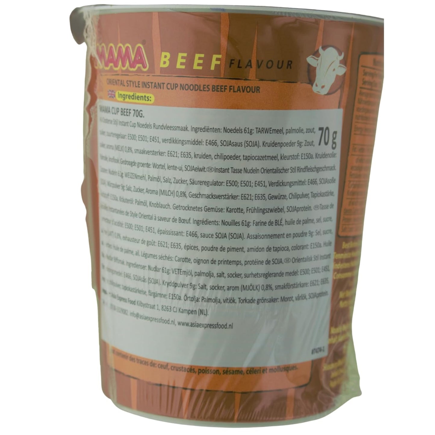 MAMA - Instantní nudle s hovězím masem v kelímcích - Multipack (8 x 70 g)