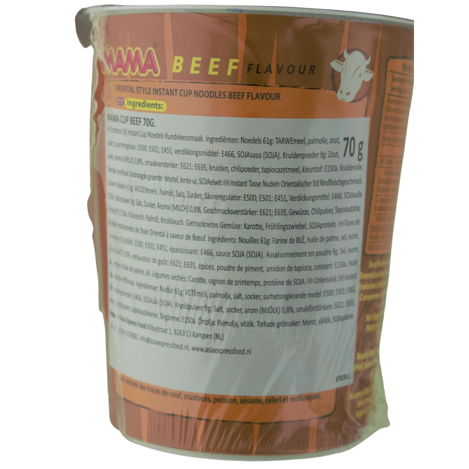 MAMA - Instantní nudle s hovězím masem v kelímcích - Multipack (8 x 70 g)