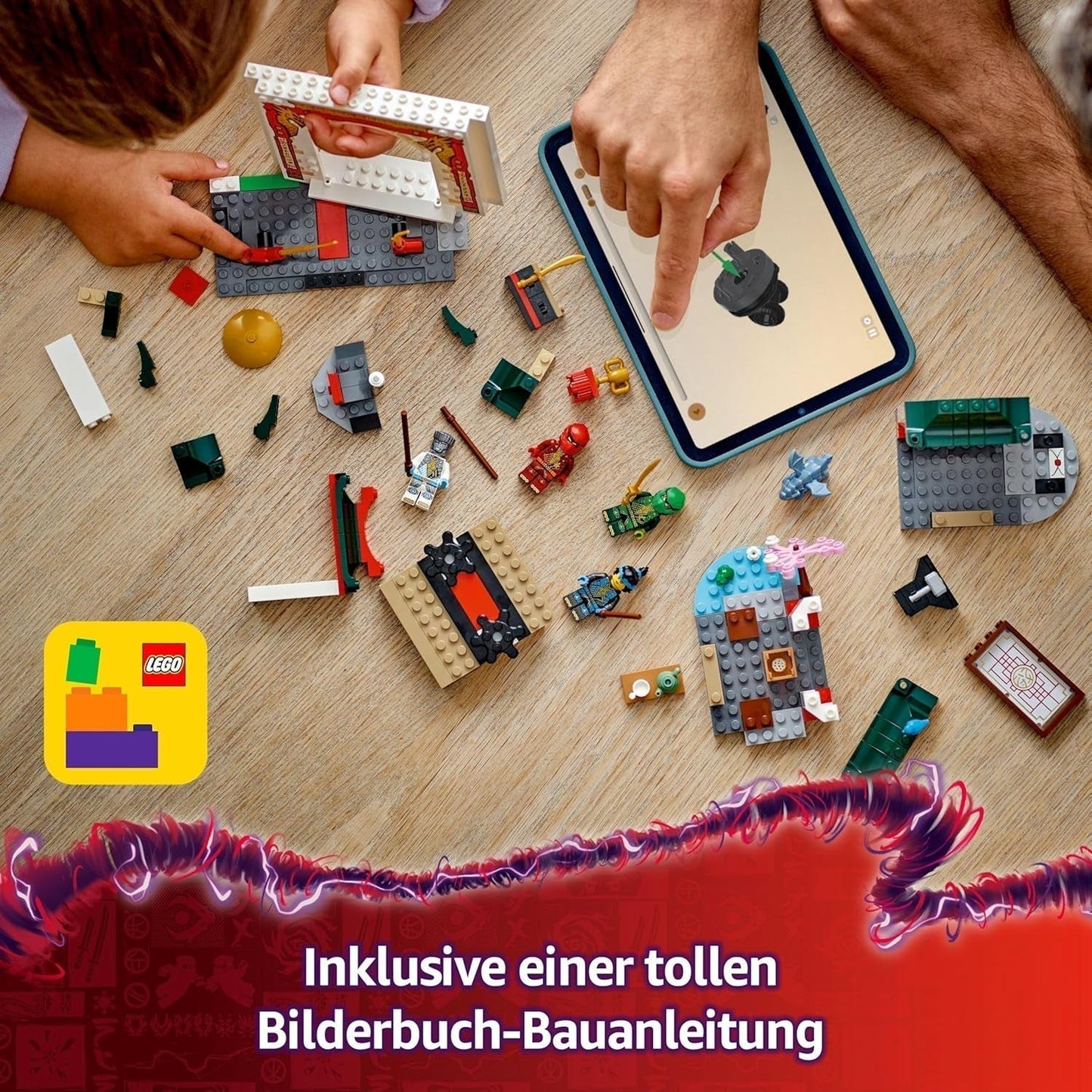 LEGO NINJAGO Spinjitzu Ninja Temple - Stavebnice se 4 minifigurkami a 1 figurkou draka - Stavebnice - Vánoční nebo narozeninový dárek pro chlapce a dívky od 4 let 71831 Stavebnice Besuche den LEGO-Store