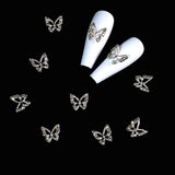 10 kusů slitiny Butterfly nail Charms Kovové nail art přívěsky pro diamanty nehty drahokamy zdobení nehtů zdobení nehtů výroba šperků