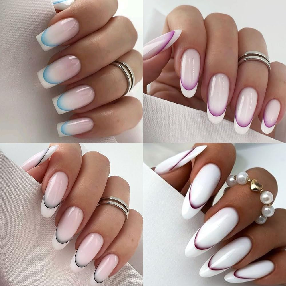 9 barev francouzské samolepky na nehty francouzské samolepky na nehty samolepicí fólie na nehty francouzské samolepky s přechodem na nehty francouzské samolepky na nehty samolepky nail art samolepky na nehty