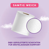 Toaletní papír Amazon, 3vrstvý prošívaný, sametově měkký, 36 rolí (9 rolí, balení po 4), 200 listů na roli, certifikováno Fsc