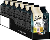 Sheba Portion Pouches Mokré krmivo pro kočky, multipack Fresh & Fine v omáčce s MSC kuřecím masem a lososem, 6x6x50g - Jemná jídla pro kočky v omáčce