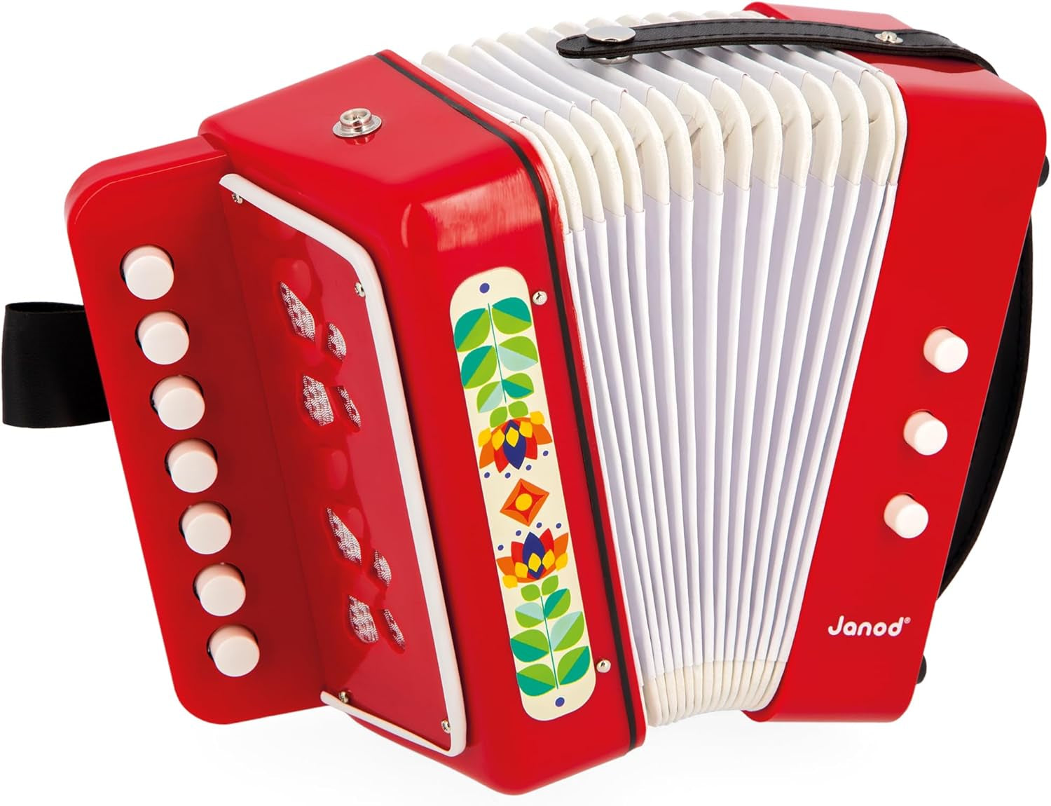 Janod - Akordeon Gioia - Hudební nástroj pro děti - Hraní rolí a raná hudební výchova - S popruhem - Od 3 let, J07654 Jucarii Bebe Naty Shop