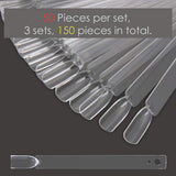 150 Stück Nail Art Tips Prsten, transparentní Farbe Karte Platten Nagelleck Display Ring Sticks, Nagel Salon Übungen Display Tips na nehty