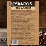 COFFEE CRUISE Santos Kaffeebohnen 1kg - Mittlere Röstung - Aroma Caramel - Für All Kaffeemaschinen - 100% Arabic