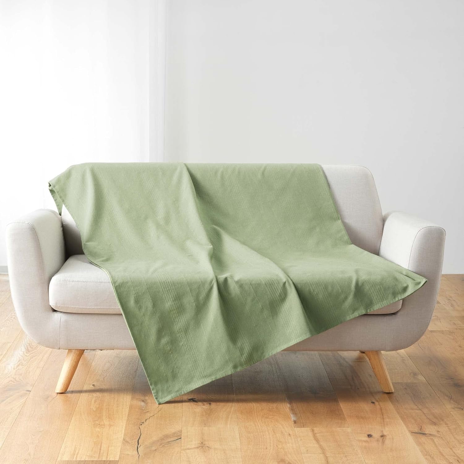 Douceur D'Intérieur, Přikrývka (220 X 240 Cm) Lucile Curry, Polycotton, Jednobarevné Postele a přikrývky Douceur d'Intérieur Sage 220 X 240 Cm