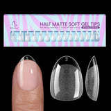 Btartbox Extra krátké mandlové špičky na nehty - Full Cover Gel X Soft XS Gelové špičky - Předtvarované polomatné pro široké nehty Salon 320 ks