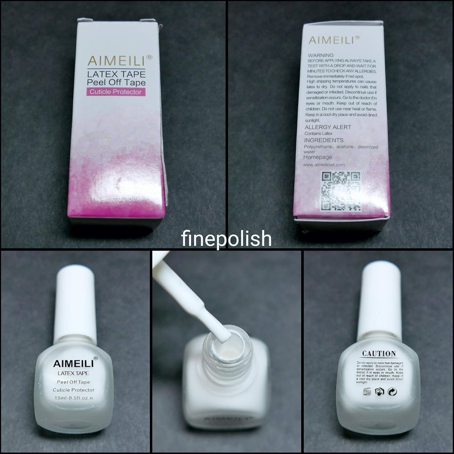 AIMEILI Latexová odlepovací páska Nagelleck Korrektor Hautschutz Fingerschutz Für Nail Art Palisade Geruchlos Weiß 15 ml