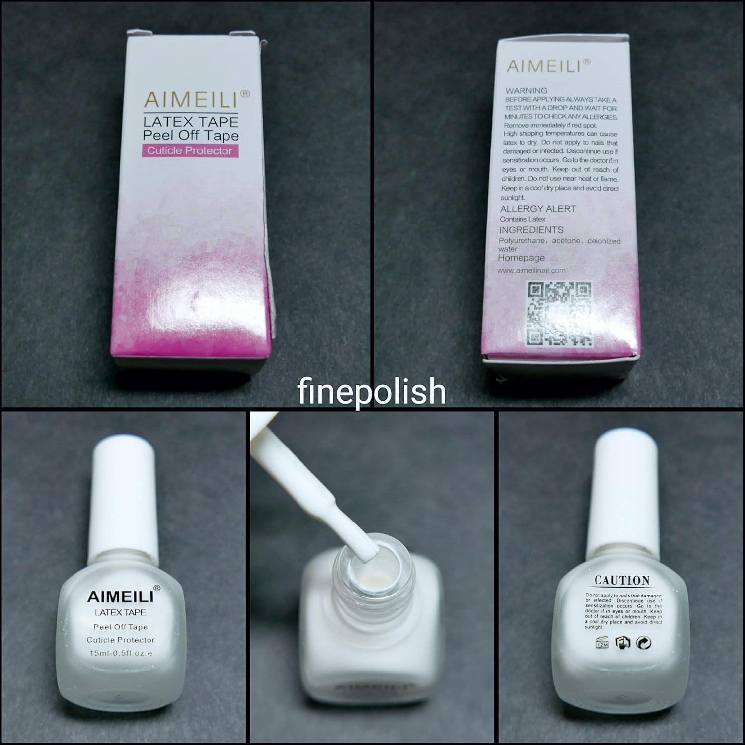 AIMEILI Latexová odlepovací páska Nagelleck Korrektor Hautschutz Fingerschutz Für Nail Art Palisade Geruchlos Weiß 15 ml