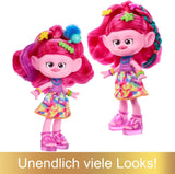 Mattel DREAMWORKS Trolls Together Strong - Vlasová panenka Queen Poppy Fashion - 15+ doplňků, třpytivý hřeben, omyvatelný třpytivý gel, pro věk 3+, panenky Naty Shop HNF25