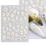 JMEOWIO 3D Nálepka na nehty Frühling Blume Nálepka na nehty Selbstklebend Nagelaufkleber 5D Stereoskopisch Blumen Dekoration Nageldesign Zubehör 4 Blatt