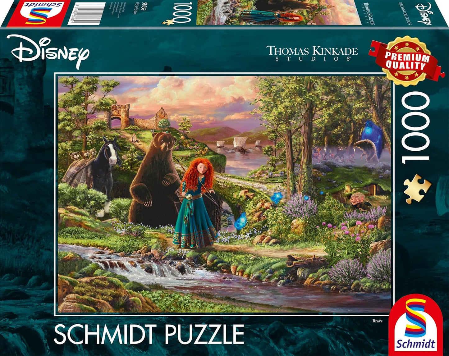 Schmidt Spiele 58039 Disney, Brave, Merida, Thomas Kinkade, puzzle 1000 dílků, vícebarevné Puzzle Naty Shop Výchozí název